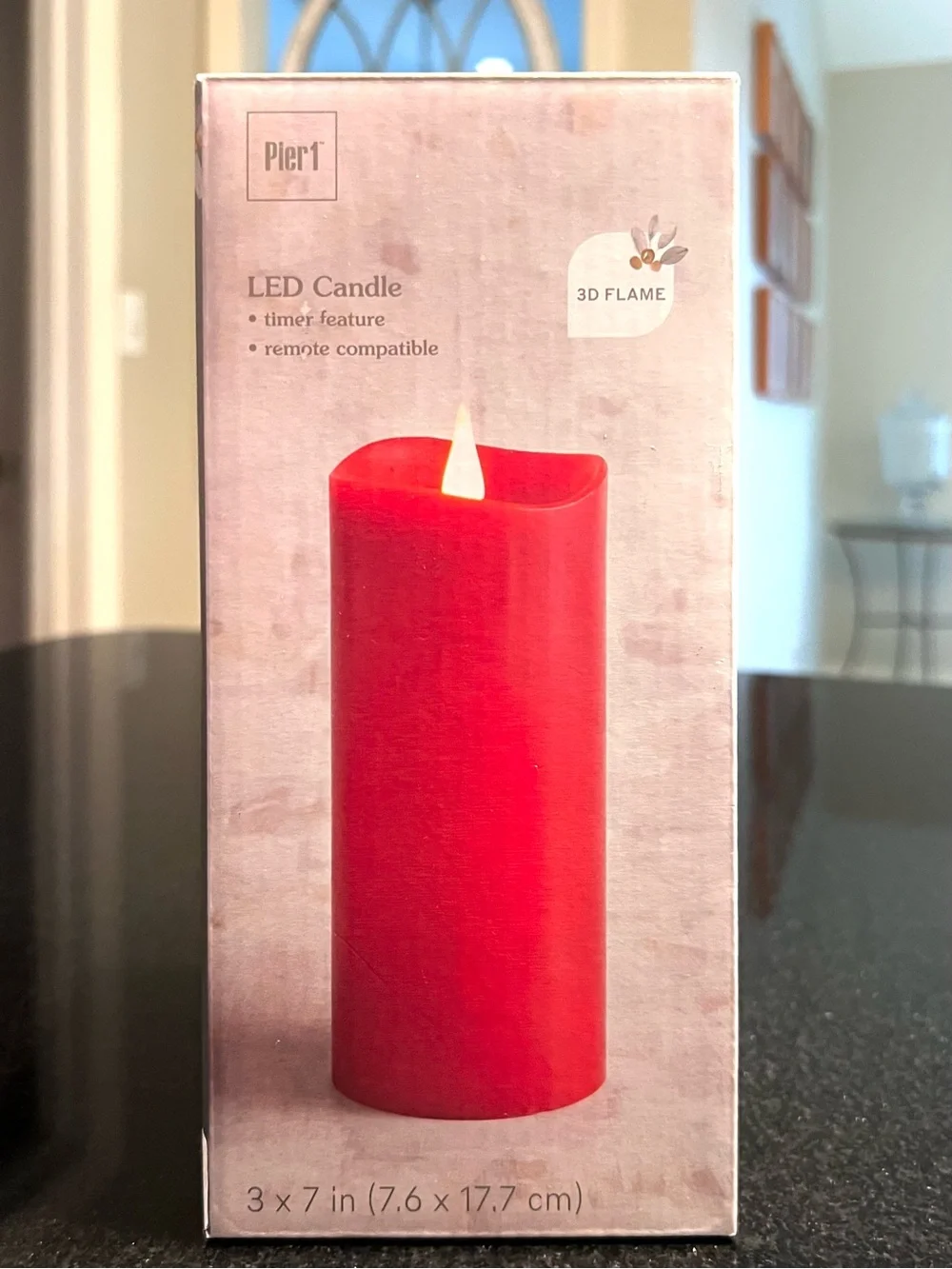 Pier 1 Red LED Flameless Pillar Candle